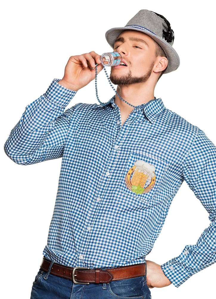 Olutjuhla paita sini-valkoruudullinen L - Image 2