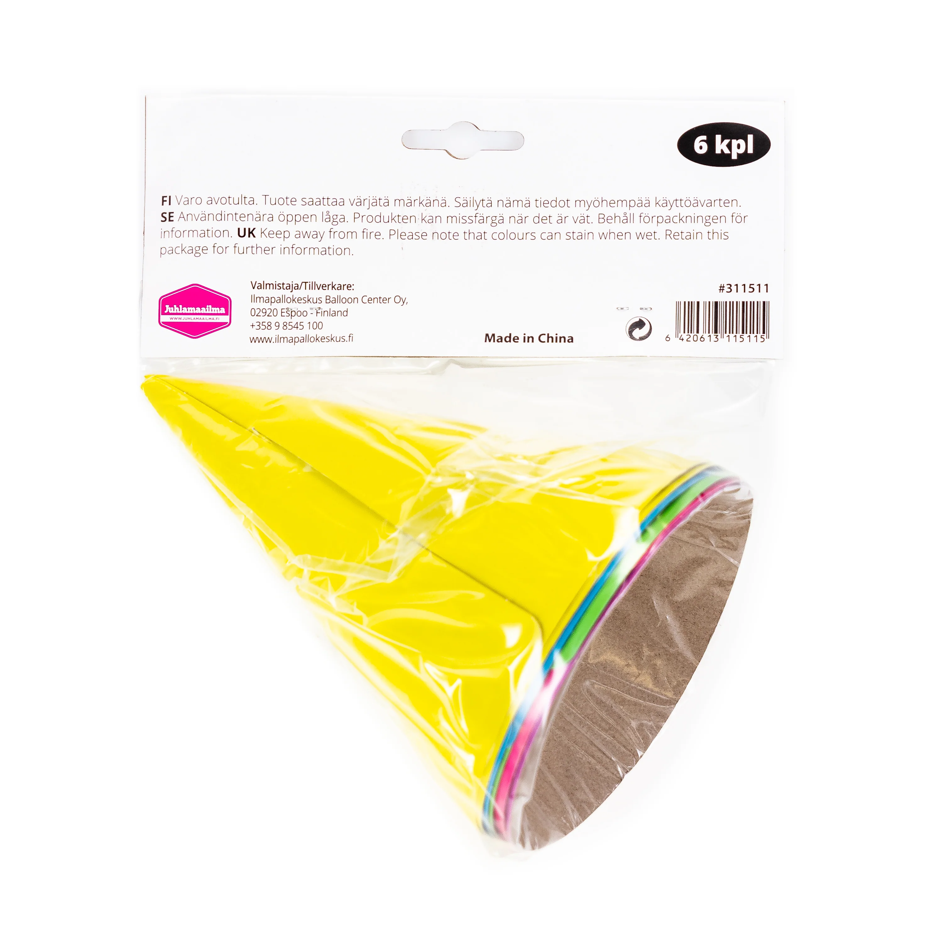 Pahvihattu neon, värisekoitus  6 kpl/pkt - Image 3