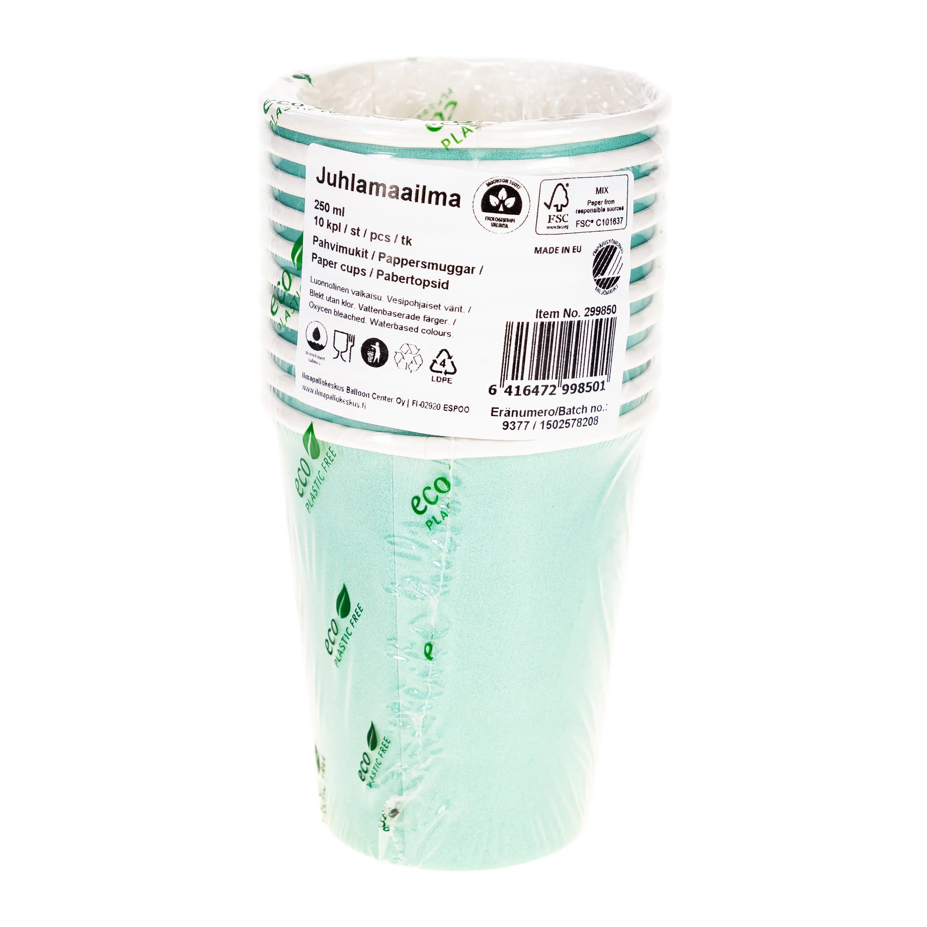 Pahvimuki 250 ml vaaleanvihreä 10 kpl/pkt - Image 2
