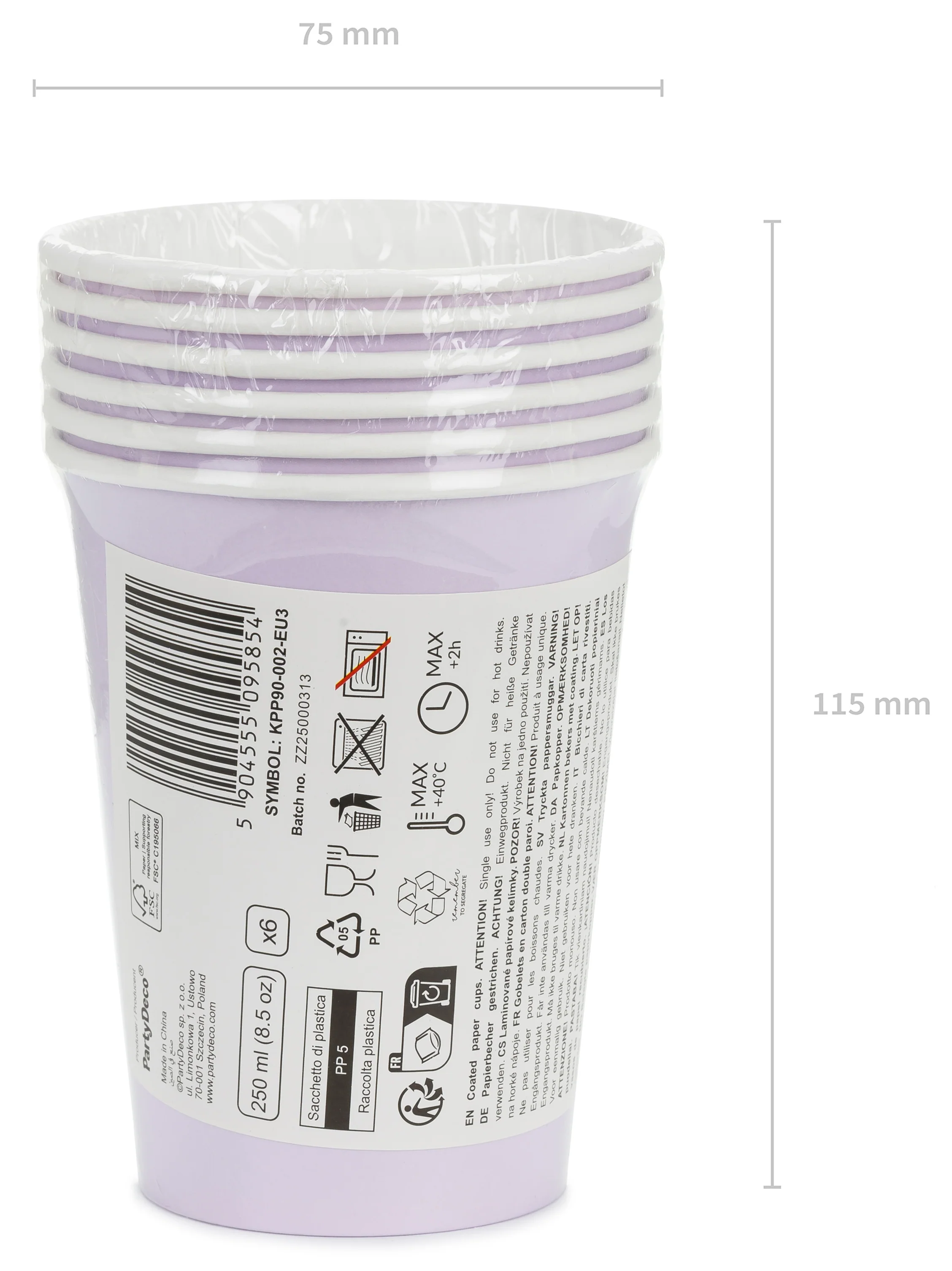 Pahvimuki laventeli, 250 ml 6 kpl/pkt - Image 5