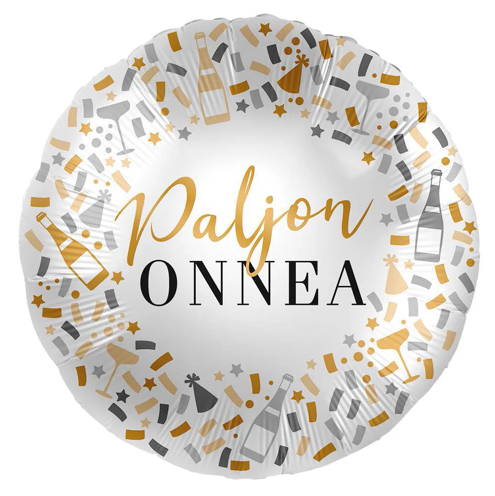 Paljon onnea shampanja foliopallo