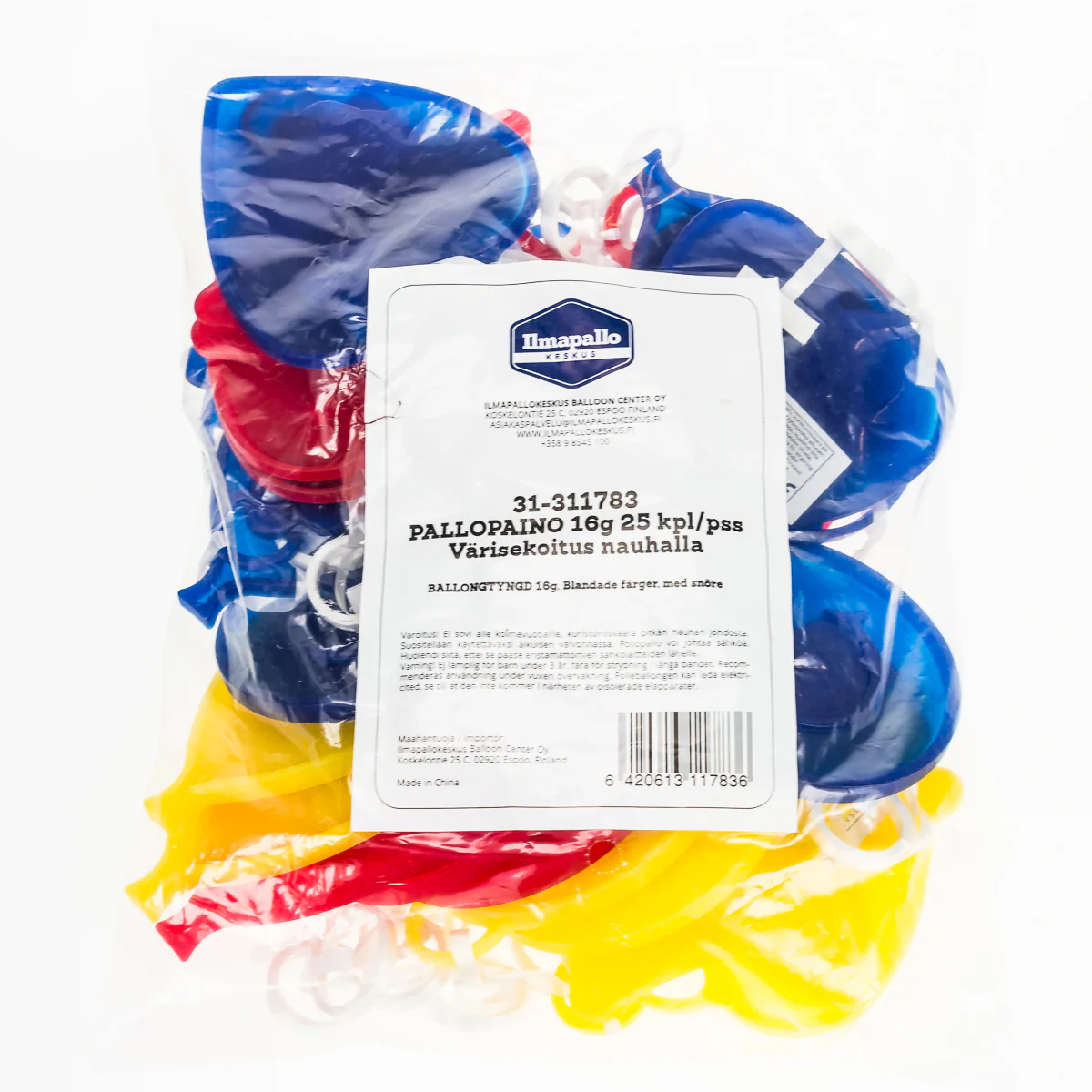 Pallopaino 16 g, värisekoitus nauhalla, 25 kpl/pss - Image 2
