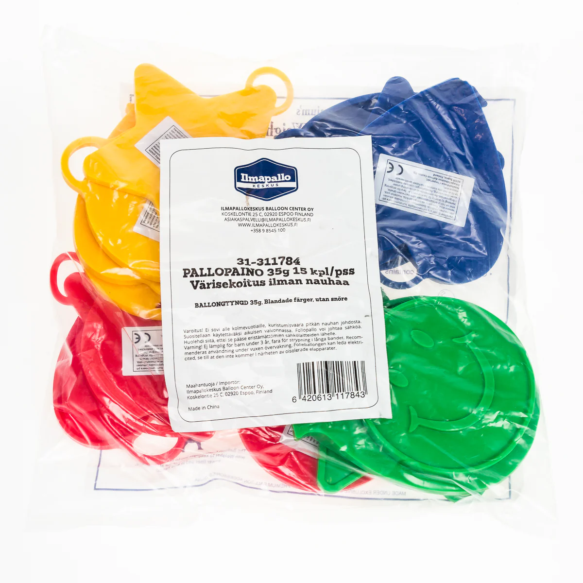 Pallopaino 35 g, värisekoitus ilman nauhaa, 15 kpl/pss - Image 2