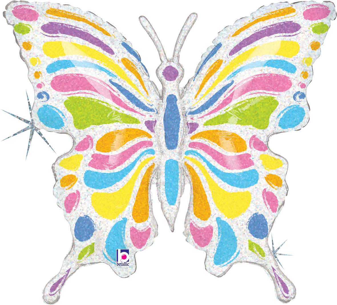 Perhonen pastelli muotofoliopallo