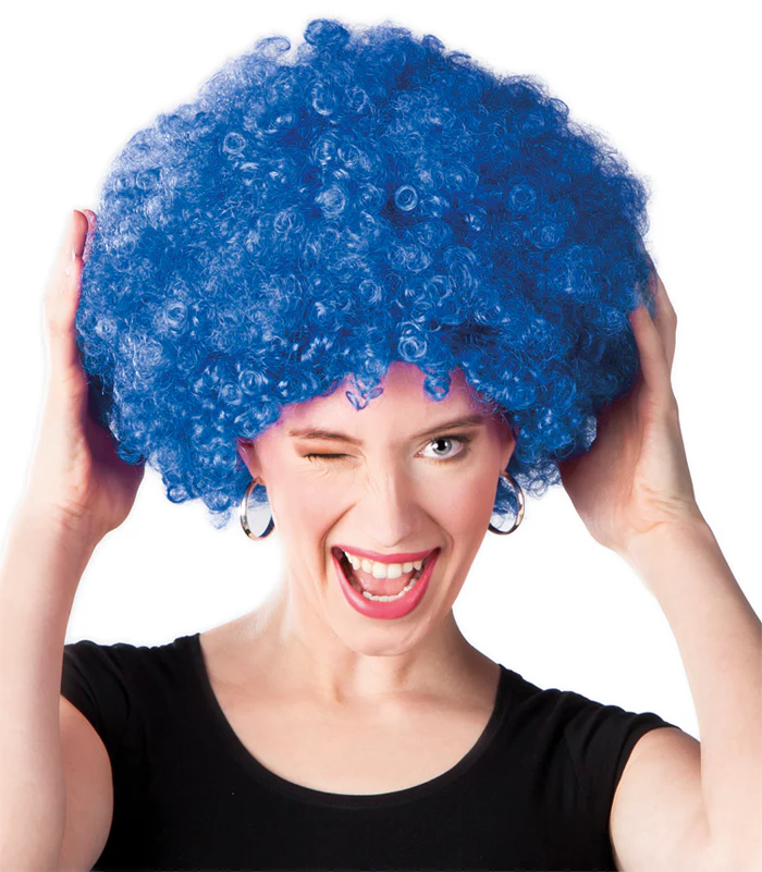Peruukki afro, sininen - Image 3