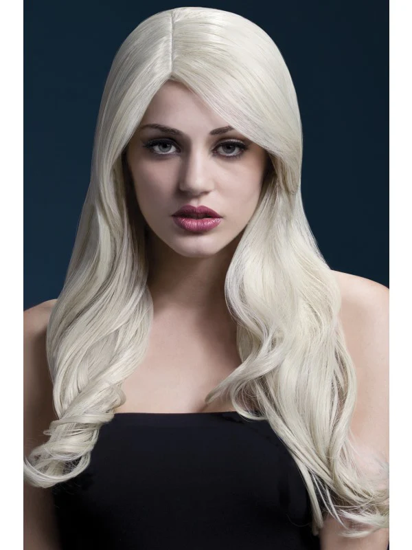 Peruukkki Fever Nicole, 66 cm loivilla kiharoilla vaalea