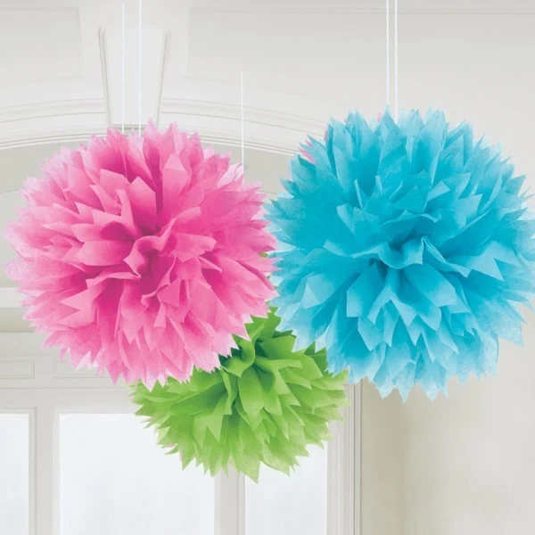 Pom Pom, värikkäät koristeet 3 kpl/pkt