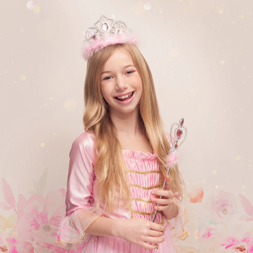 Prinsessamekko ja tiara lasten vaaleanpunainen 7-9 v - Image 3