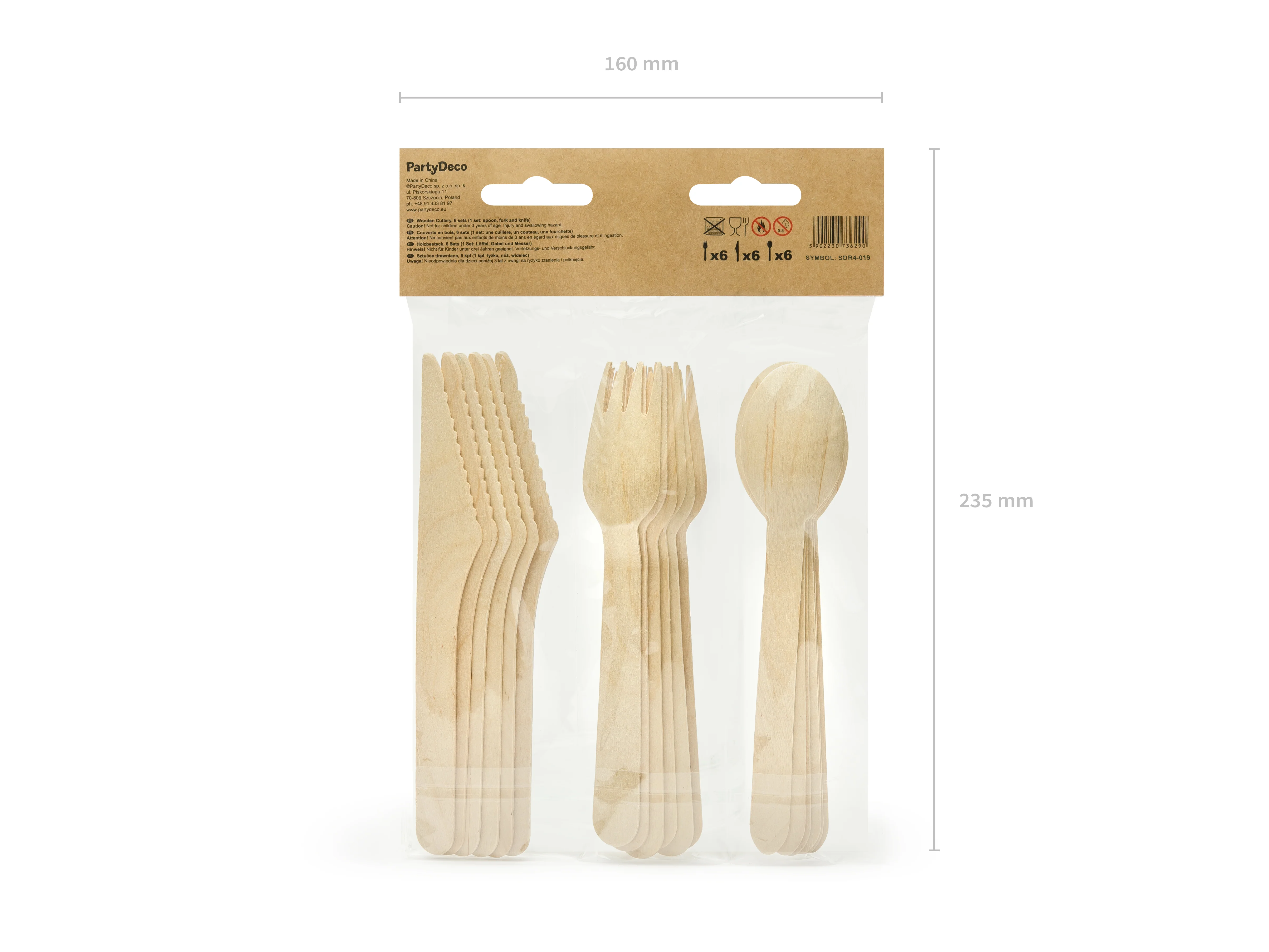 Puiset aterimet kullanväriset tähdet 3x6 kpl/pkt - Image 4
