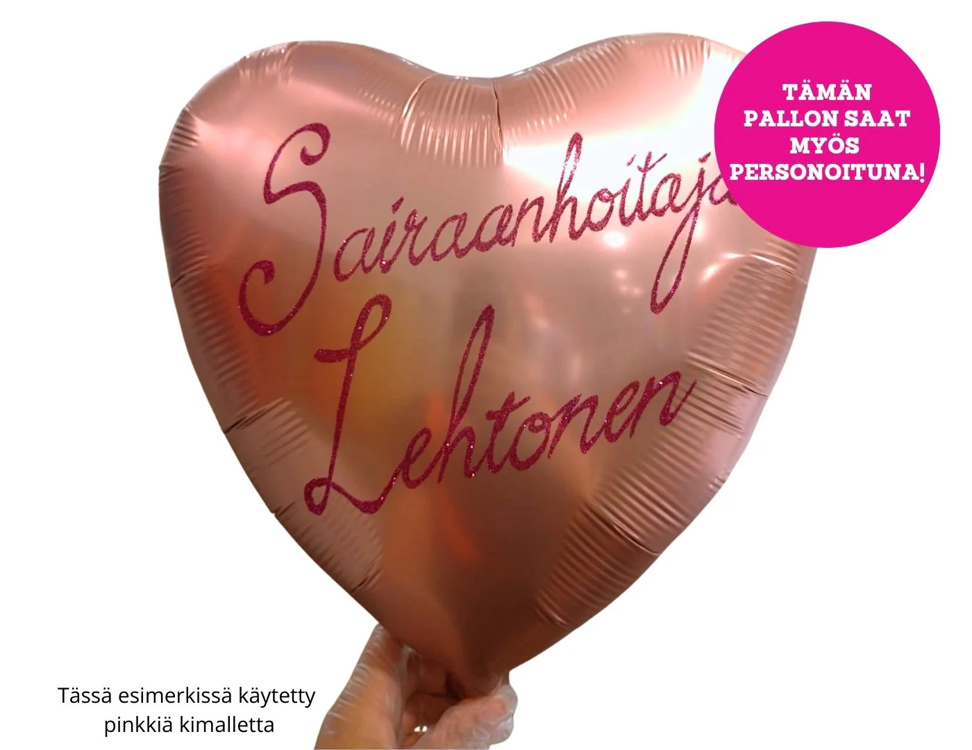Satiiniruusukulta sydän foliopallo - Image 3