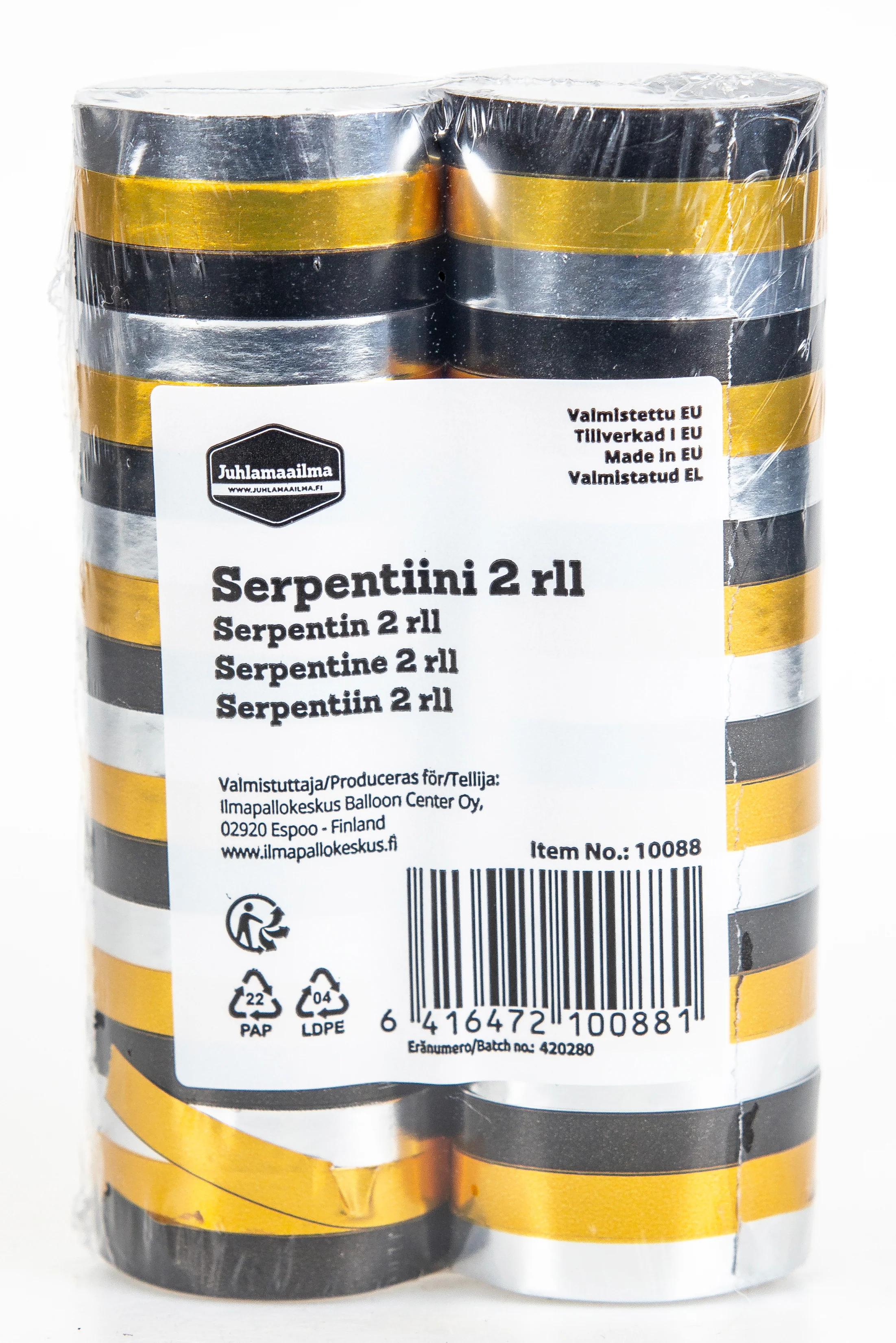 Serpentiini raita kulta, musta, hopea 2 rll/pkt - Image 3
