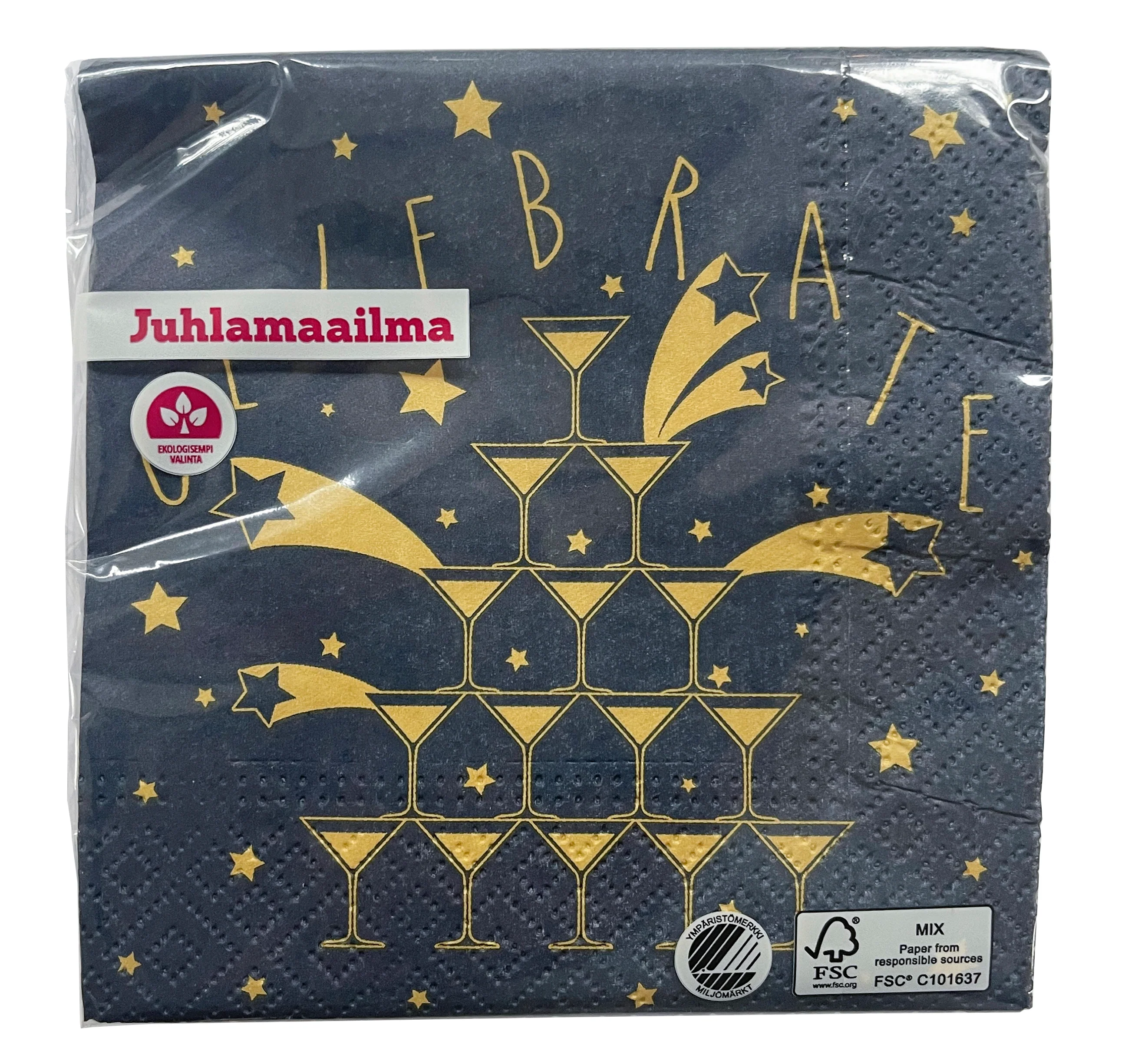 Shampanja pieni lautasliina sininen 25 x 25 cm 20 kpl/pkt - Image 3