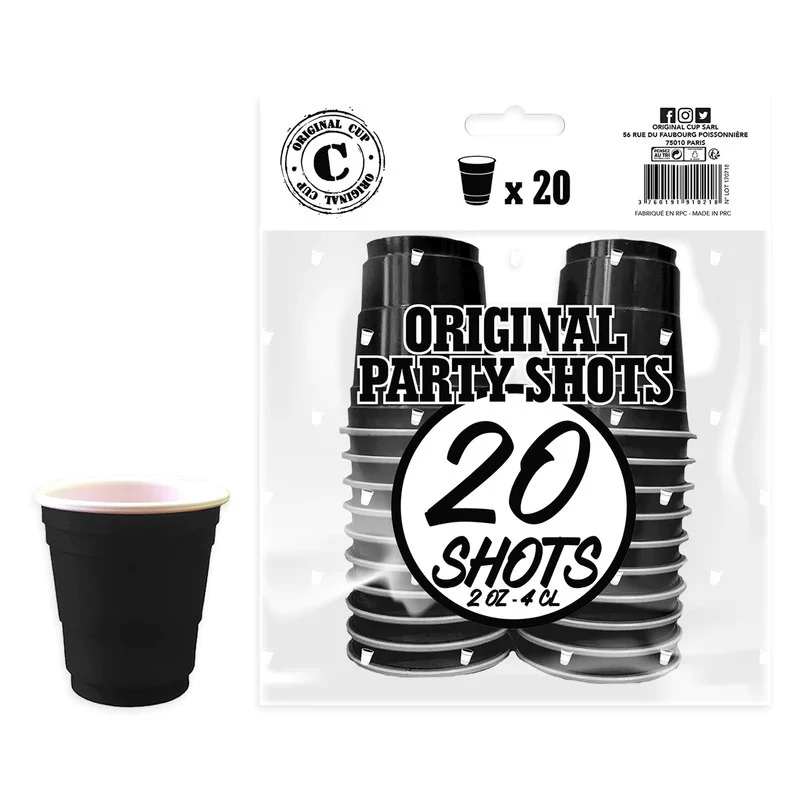 Shottilasi 40 ml konepestävä 20 kpl/pkt musta