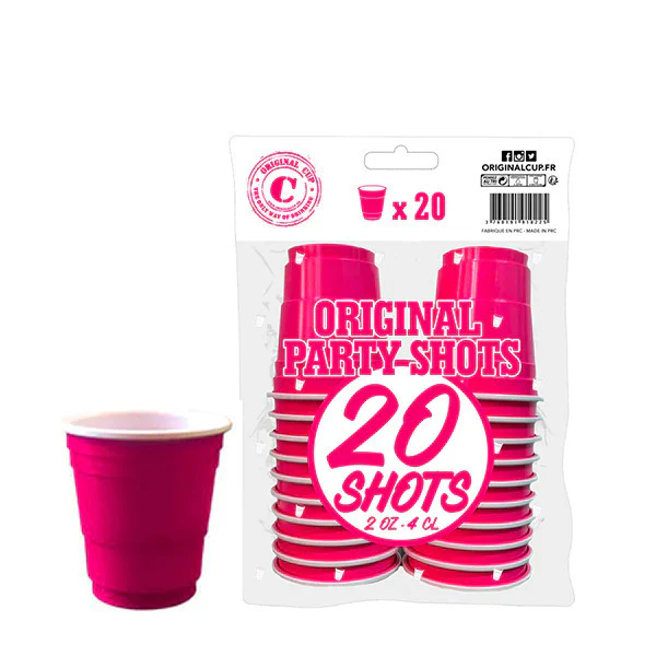 Shottilasi 40 ml konepestävä 20 kpl/pkt pinkki