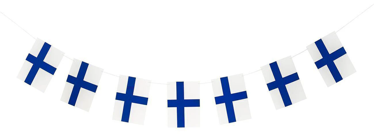 Suomen lippu paperinen viirinauha 3 m