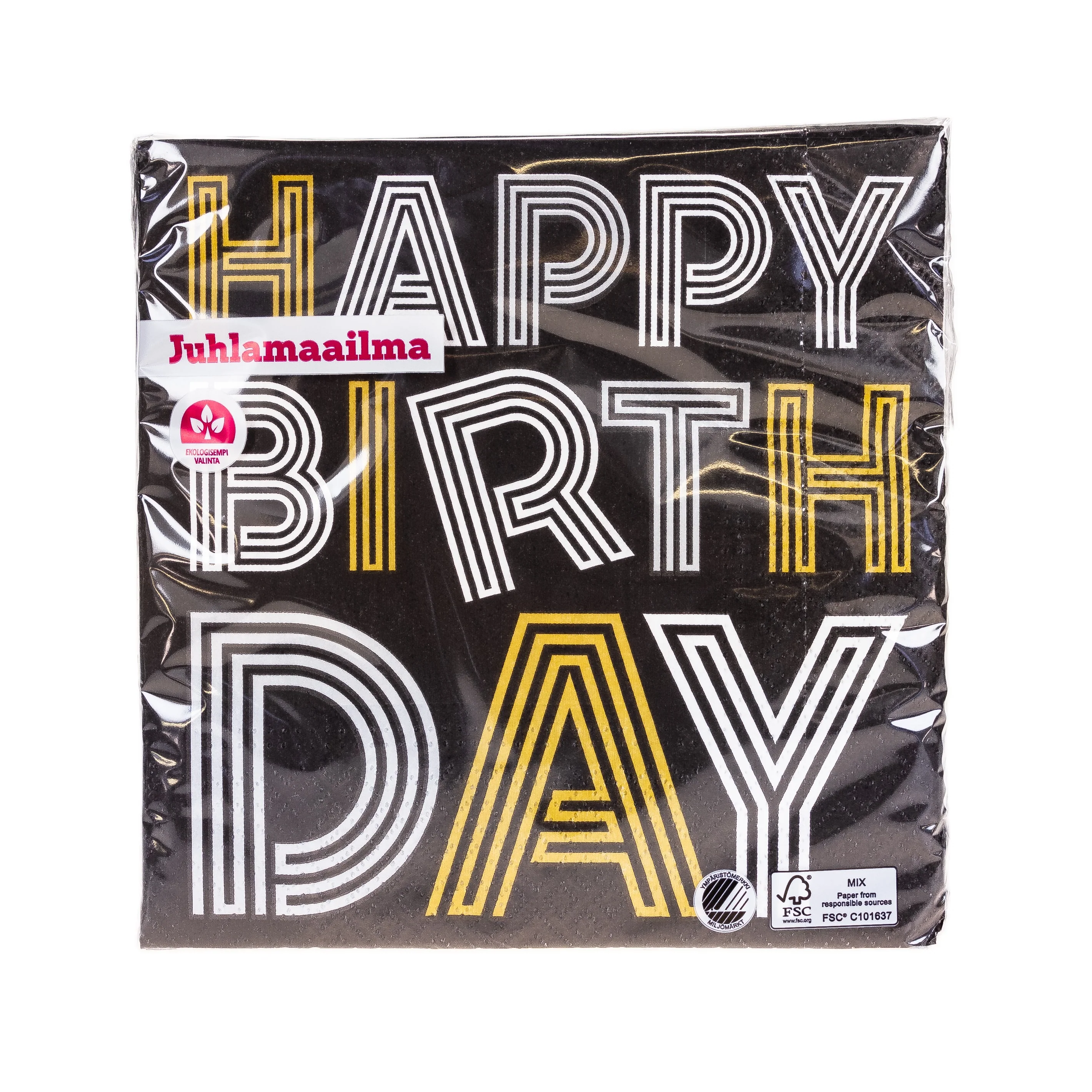 Suuri lautasliina Happy Birthday 33 x 33 cm 20 kpl/pkt - Image 3