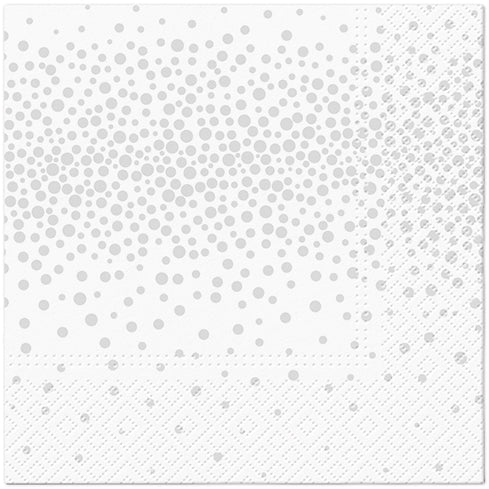 Suuri lautasliina konfetti hopea 33 x 33 cm 20 kpl/pkt