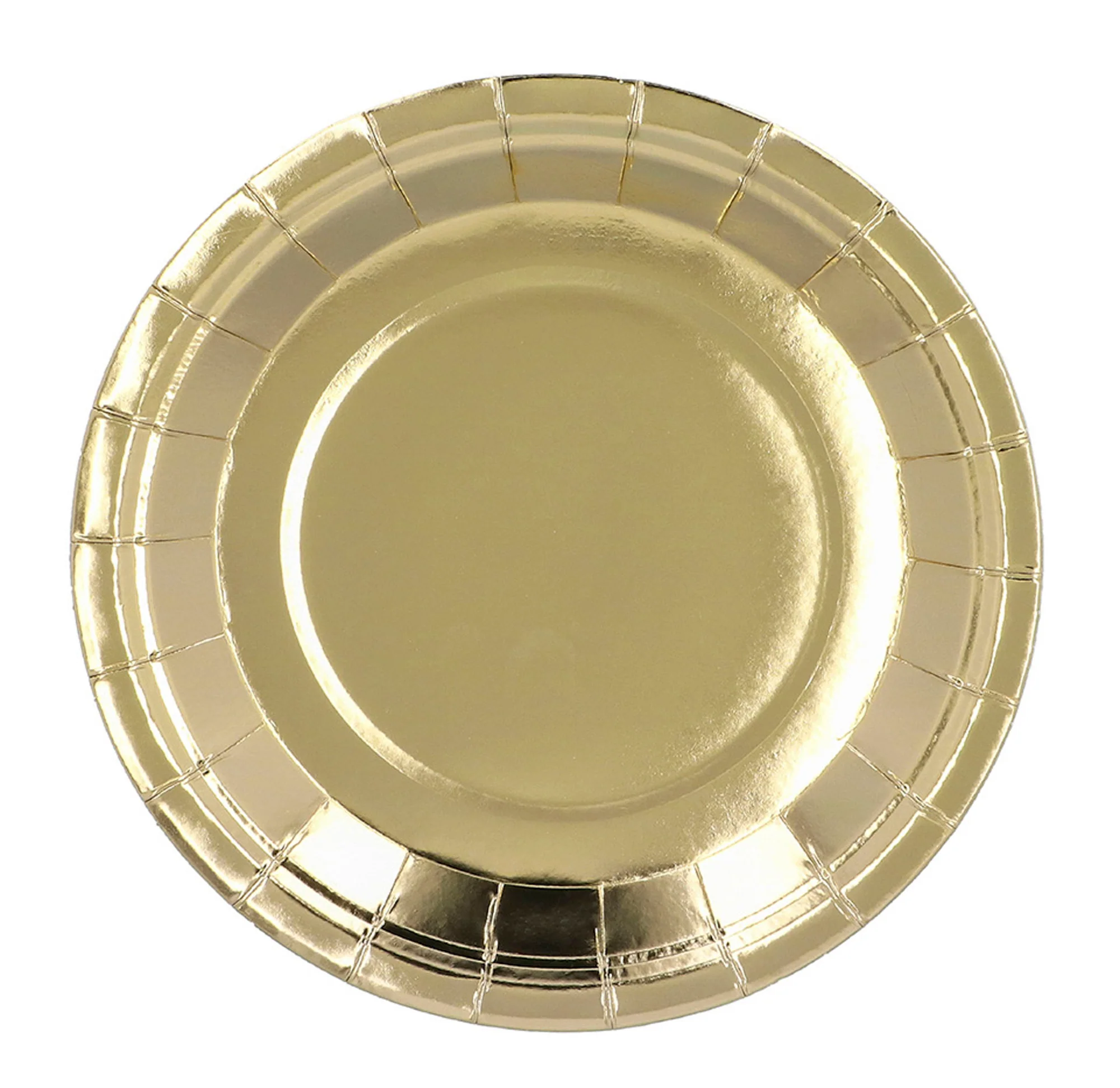 Suuri pahvilautanen kullanvärinen 23 cm 6 kpl/pkt