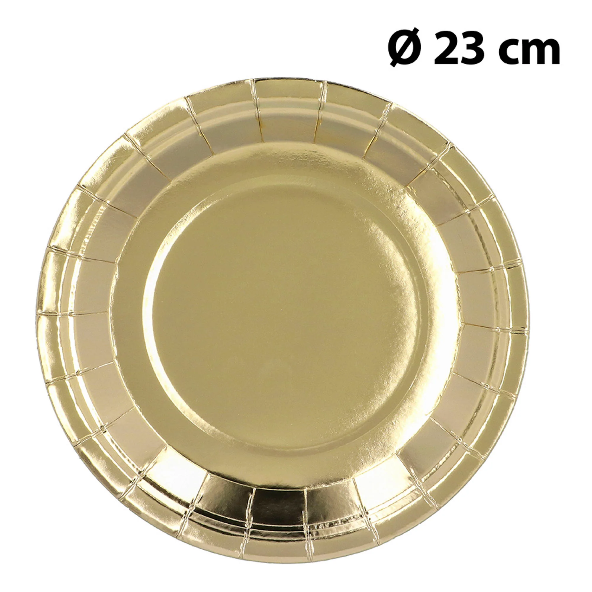 Suuri pahvilautanen kullanvärinen 23 cm 6 kpl/pkt - Image 2