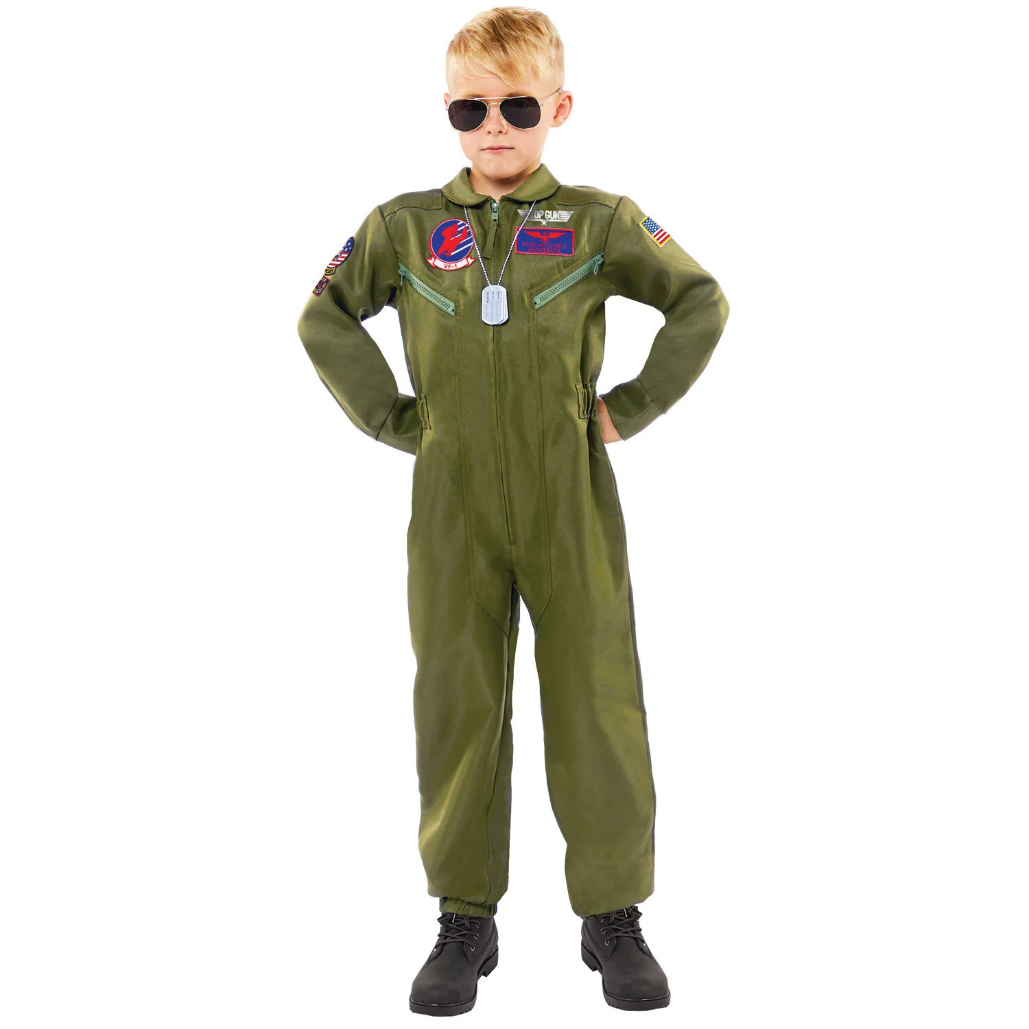 Top Gun lentäjänhaalari lasten naamiaisasu