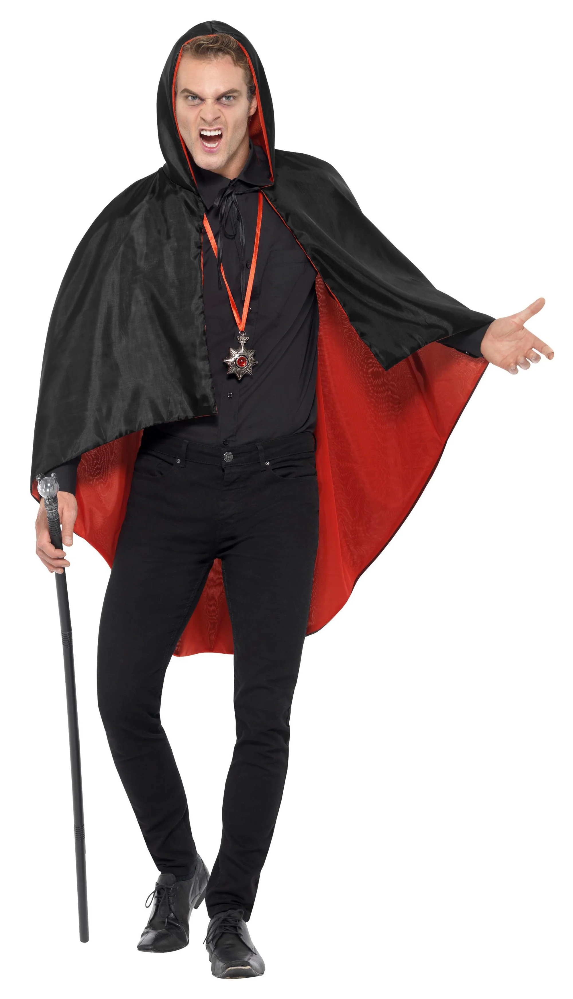 Vampyyrin asusetti; viitta, sauva ja medaljonki - Image 2
