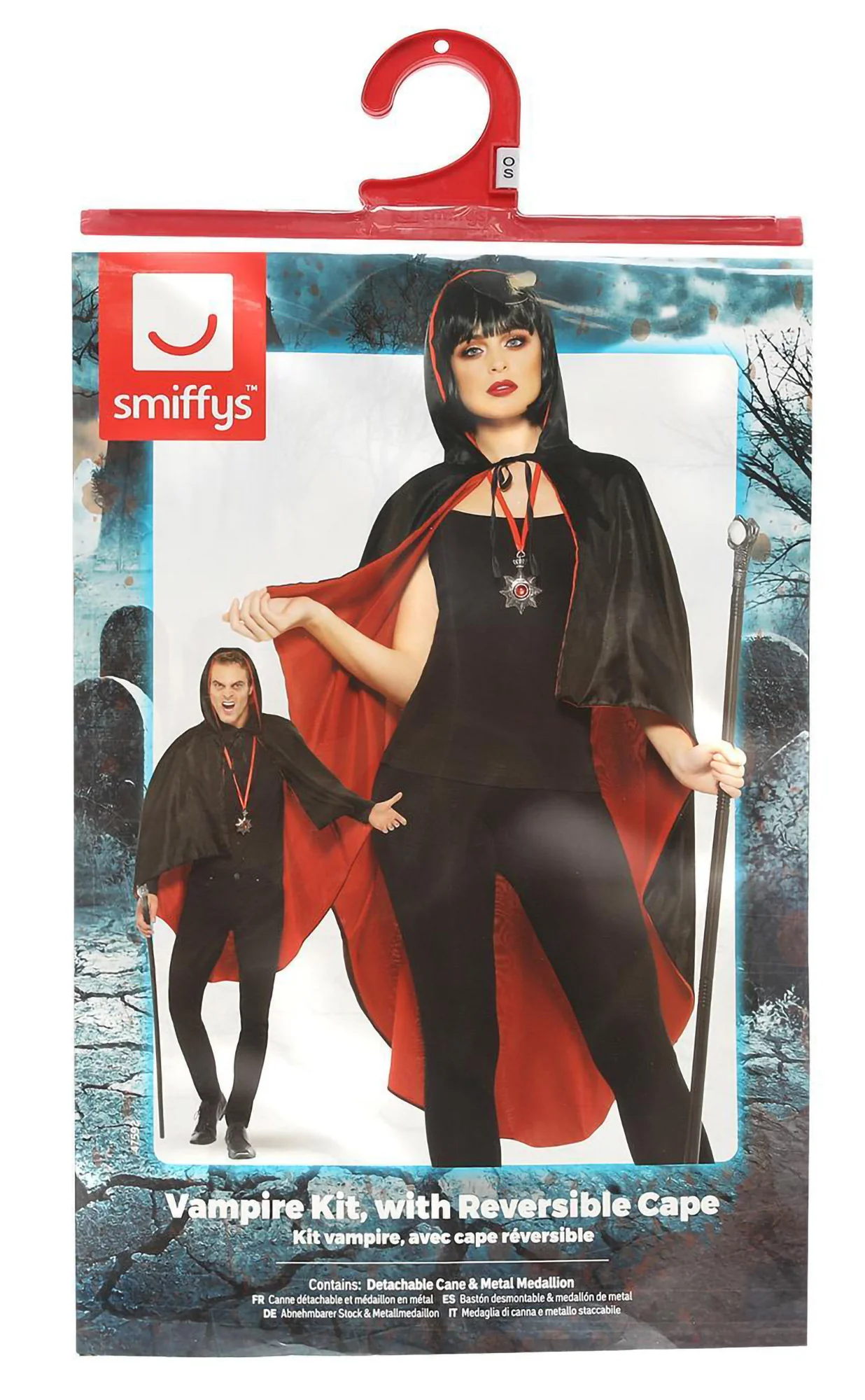 Vampyyrin asusetti; viitta, sauva ja medaljonki - Image 6