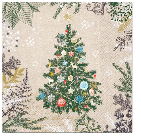 We Care vintage joulukuusi EKO-lautasliina 33 x 33 cm 20 kpl/pkt